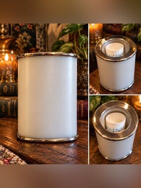 Vintage White & Chrome Bathroom Disposable Cup Dispenser Holder Retro Vanity